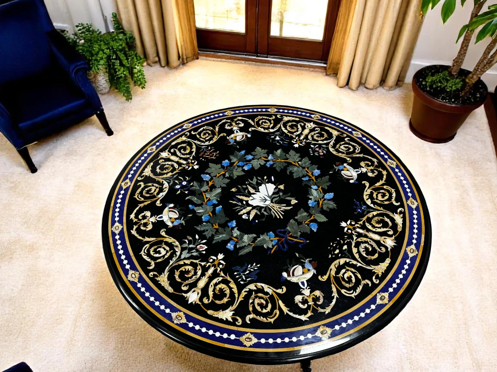 Attractive Coffee Tables with Marble Inlay Will Enhance Your Home